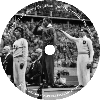 1936 Berlin Olympics Political and Diplomatic Documents CD-ROM