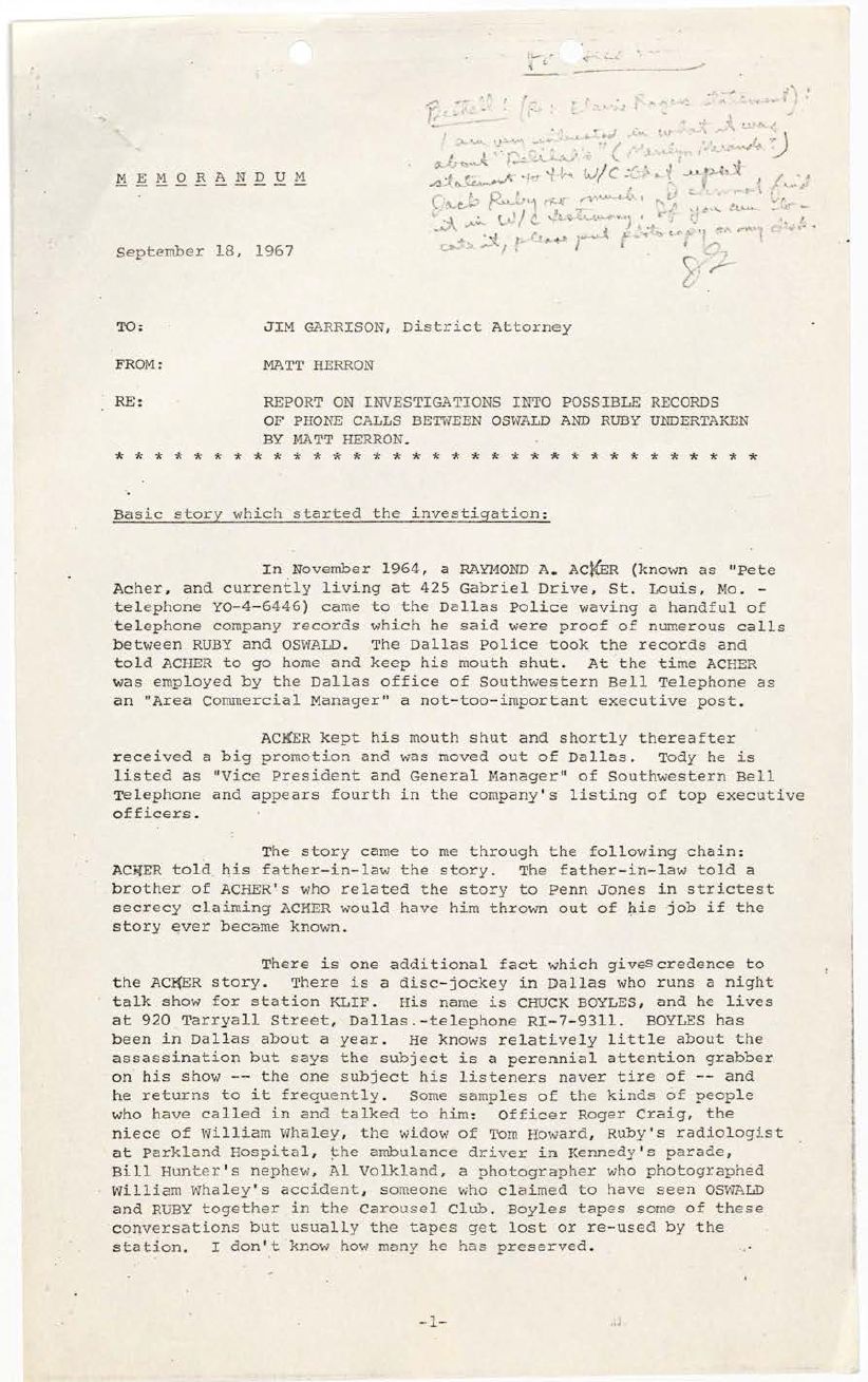 JFK Assassination Jim Garrison Papers 5