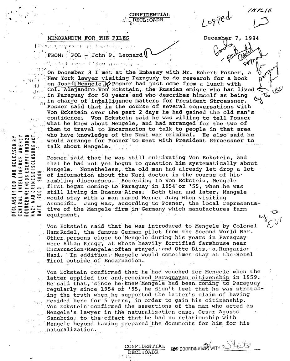Mengele CIA File Sample 3