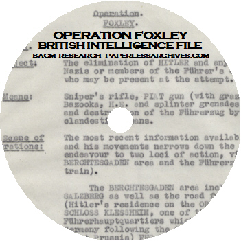 World War II Operation Foxley Hitler Assassination Plan CD-ROM