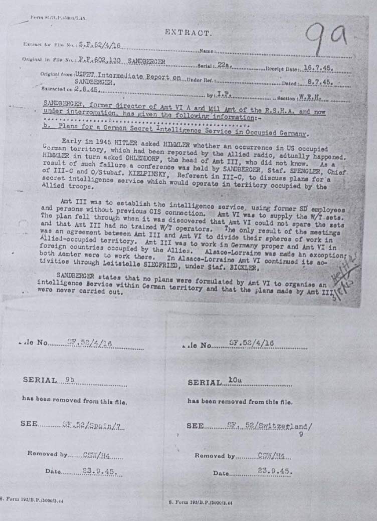 SS Fourth Reich Plans MI5 Files 1