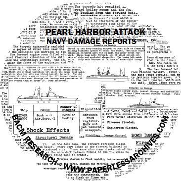 WWII Pearl Harbor Navy Damage Reports 75dpi