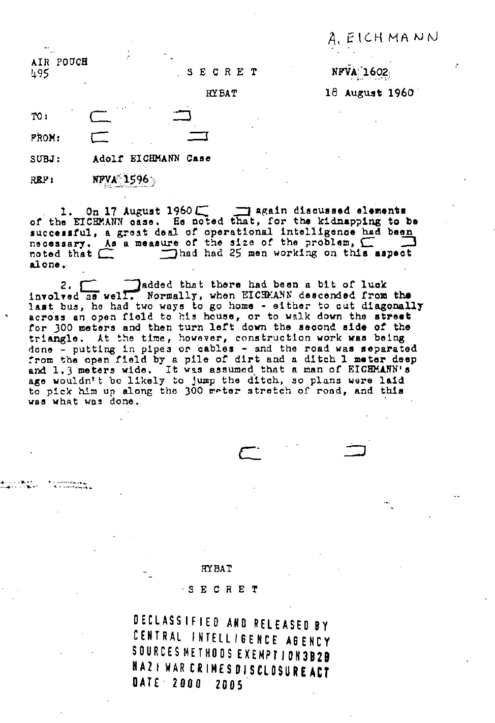 Adolf Eichmann CIA Files Sample Page 4