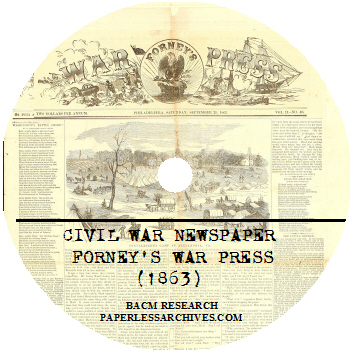Civil War Newspaper Forney's War Press CD-ROM