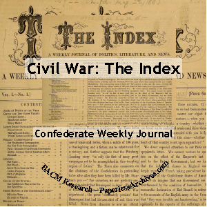 Civil War The Index Confederate Weekly Journal 1862-1864 DVD-ROM
