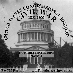 Civil War United States Congressional Record Congressional Globe 1861-1866
