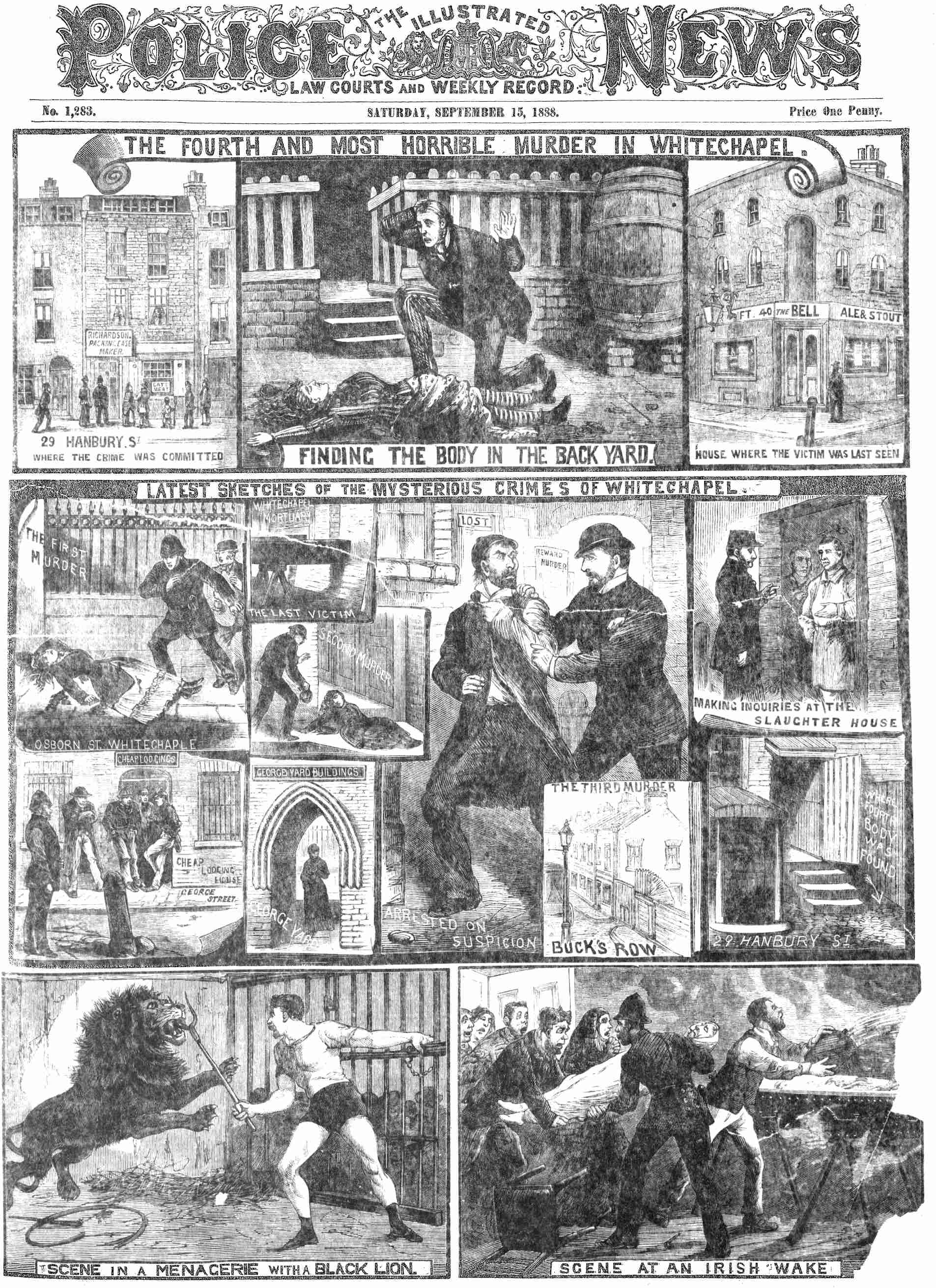 ANTIQUE VICTORIAN POLICE NEWS NEWSPAPER JACK THE RIPPER 5 A3  POSTER REPRINT 