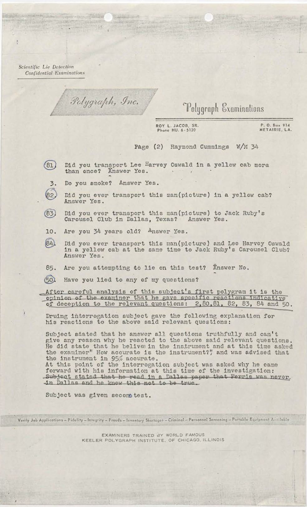 JFK Assassination Jim Garrison Papers 6