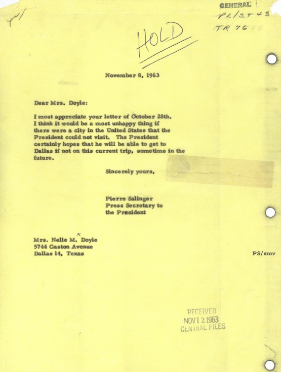 John-F-Kennedy-November-22-to-25-1963-Documents-Sample 1