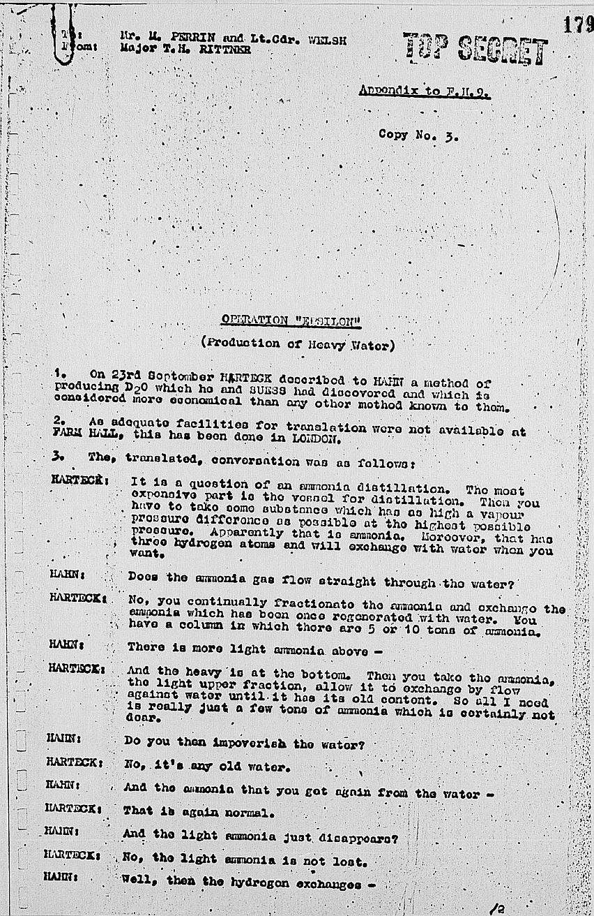 Operation EPSILON British Intelligence Document D