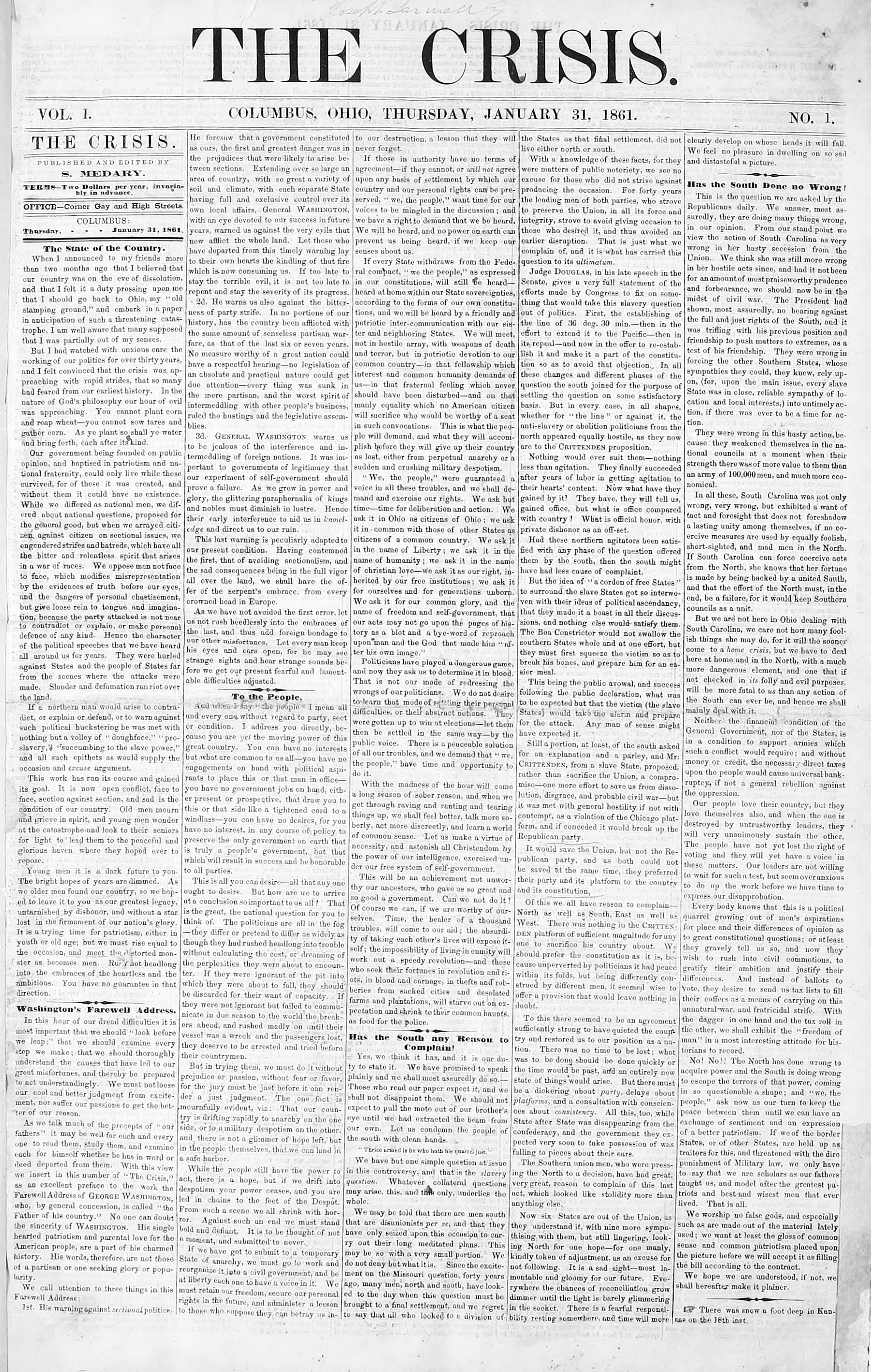 The-Crisis-January-31-1861