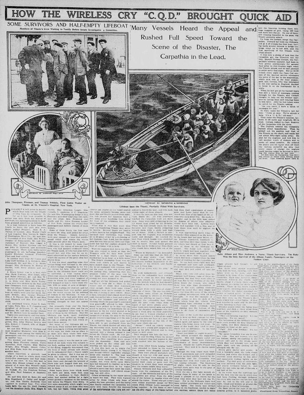 Titanic Newspaper Front Page 1912-04-28 The Times Dispatch (Richmond, VA), April 28, 1912, Page 47