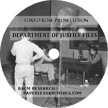 Tokyo Rose Prosecution Department of Justice Files CD-ROM