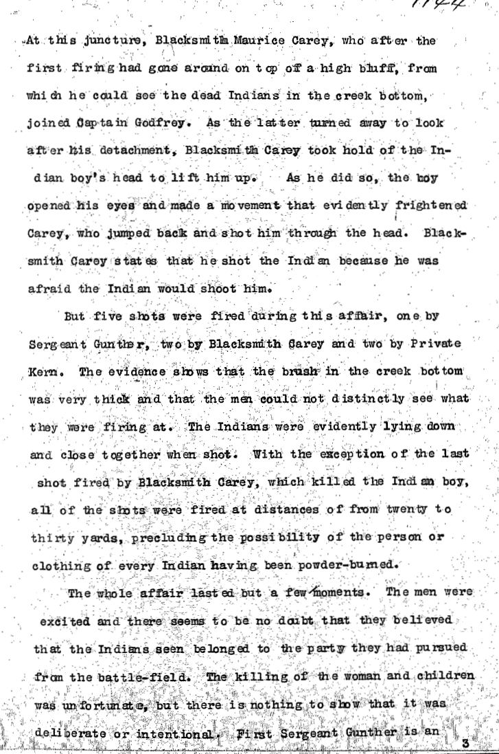 United States Army Reports on Wounded Knee Massacre 4