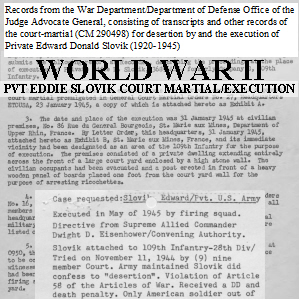 WWII Eddie Slovik Court Martial CD-ROM