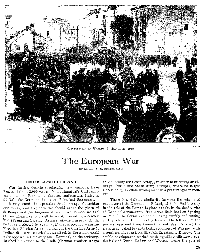 WWII Military Review article on the fall of Poland to Germany