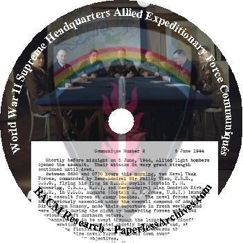 World War II Supreme Headquarters Allied Expeditionary Force Communiqués CD-ROM